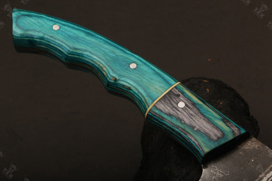 12" Custom Hand Forged Damascus Steel Santoku Chef Knife for Kitchen