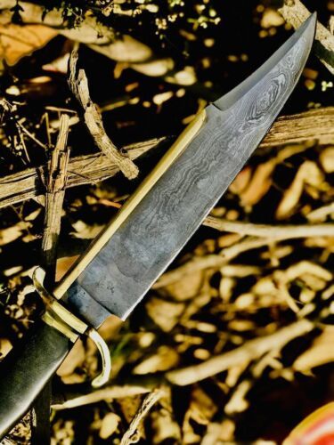 Heritage Forge 18 Inch Alamo Musso Bowie Knife Damascus Steel with Micarta Handle