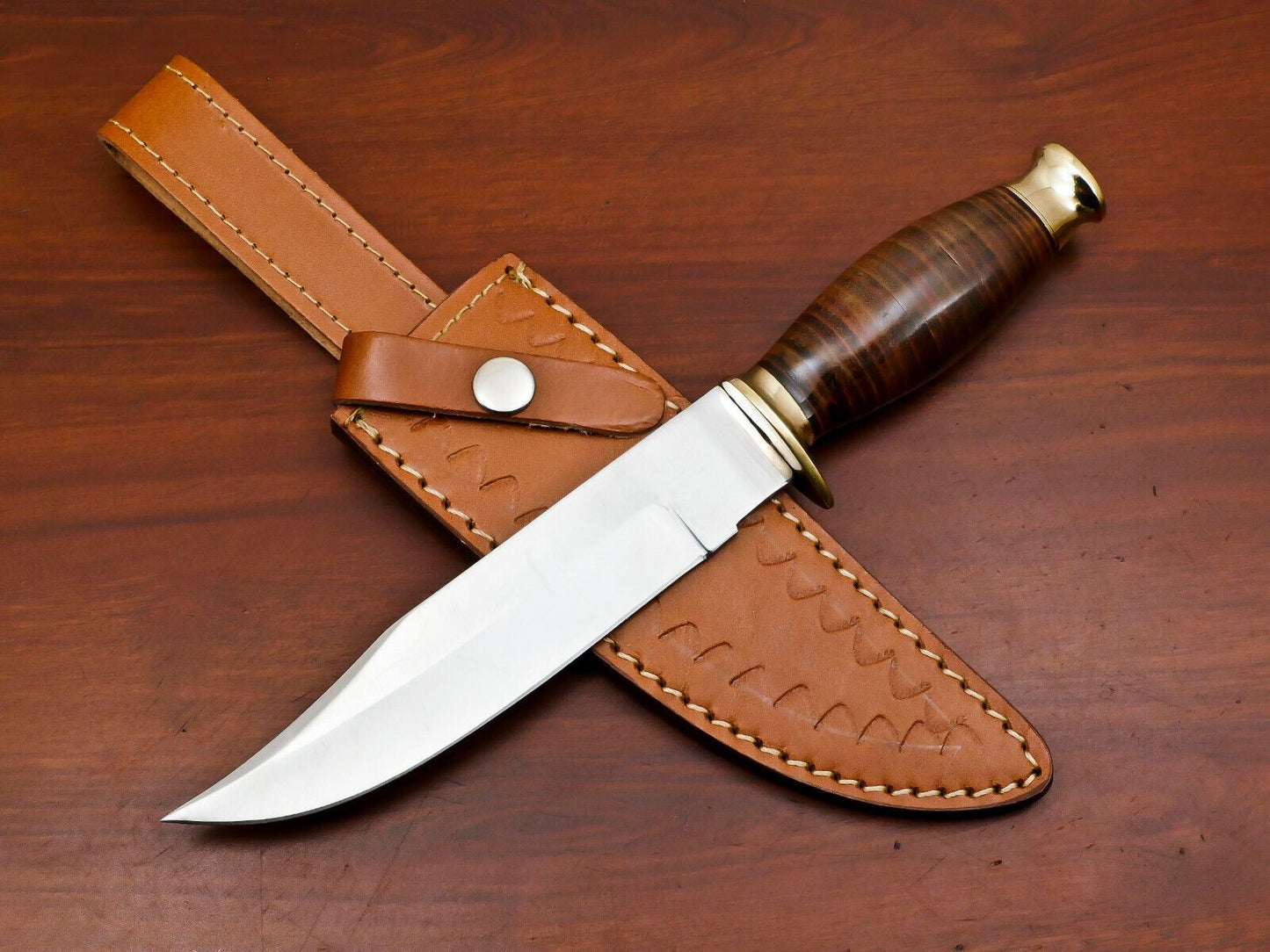 12-Inch Handmade D2 Steel Clip Point Full Tang Bowie Hunting Knife