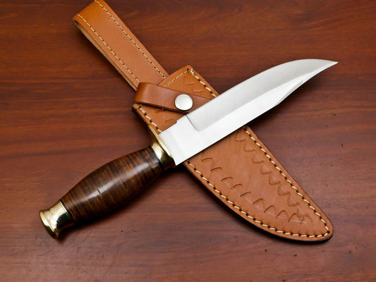 12-Inch Handmade D2 Steel Clip Point Full Tang Bowie Hunting Knife