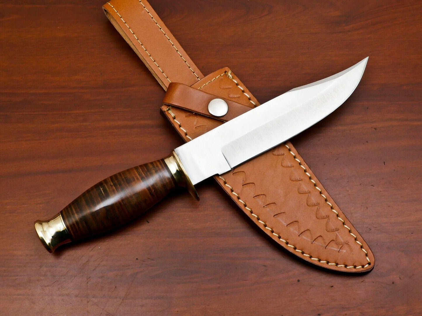 12-Inch Handmade D2 Steel Clip Point Full Tang Bowie Hunting Knife