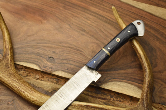 Handmade Twist Damascus Steel Chef Knife – Full Tang Pakka Wood Handle with Wooden Bolster