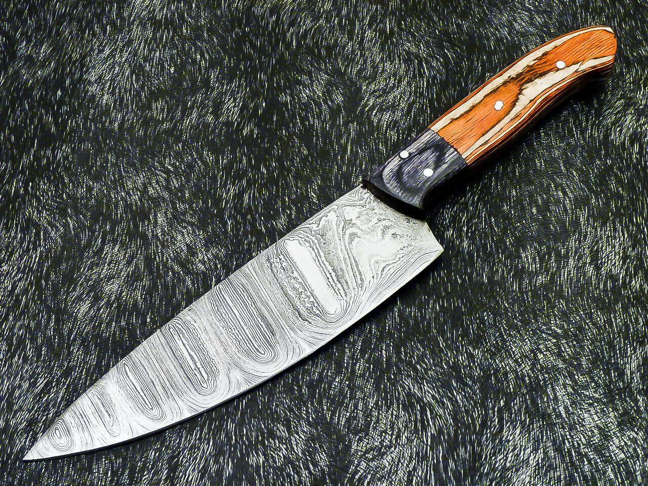 12.0" Handmade Damascus Steel Chef Knife – Professional Kitchen Blade with Hardwood Handle