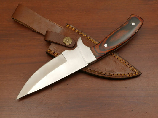 Handmade D2 Steel Skinner Knife | Hardwood Handle & Steel Guard | EDC Collectible