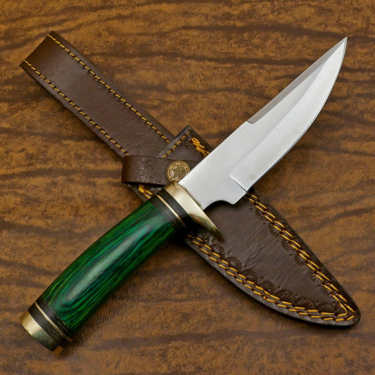 Handmade D2 Steel Bowie Knife – 12-Inch Hunting & Outdoor Blade with Pakka Wood Handle