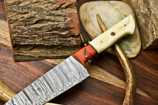Hand Made Damascus Steel Blade Chef Kitchen Full Tang Knife – 100% Handmade