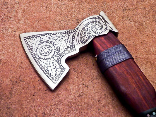 Custom Handmade Carbon Steel Viking Axe – Camping Hatchet Tomahawk Bearded Axe