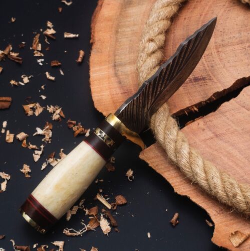 The Frontier Warden: Custom D2 Steel Hunting Knife with Buffalo Horn & Bone