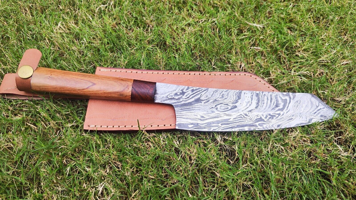 Custom Handmade Damascus Steel Kitchen Knife | Full Tang Fillet Chef Knife Gift