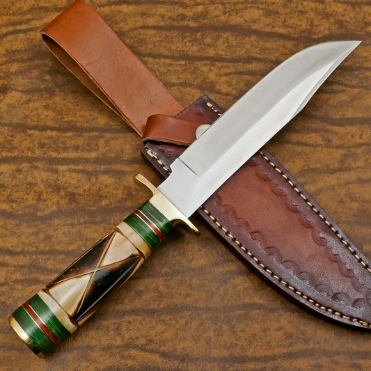 Custom Handmade D2 Steel Bowie Knife – 12-Inch Hunting & Outdoor Adventure Blade