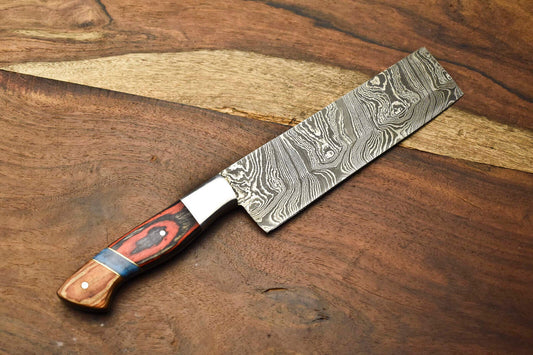 Custom Handmade Damascus Blade Chef Knife Full Tang Chopper Knife