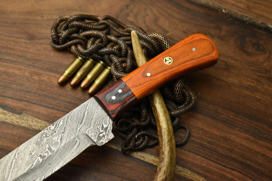 Handmade Damascus Steel Chef Knife Full Tang with Hardwood Handle