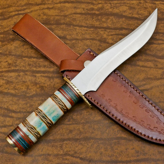 Custom Handmade D2 Steel Bowie Knife | Hunting & Sport Fixed Blade 12"