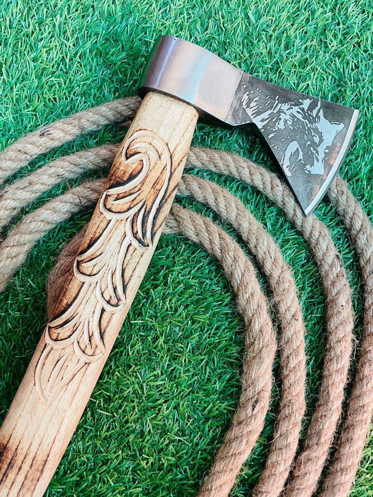 Hand Forged Carbon Steel Viking Tomahawk Axe 20 Inch Wooden Handle