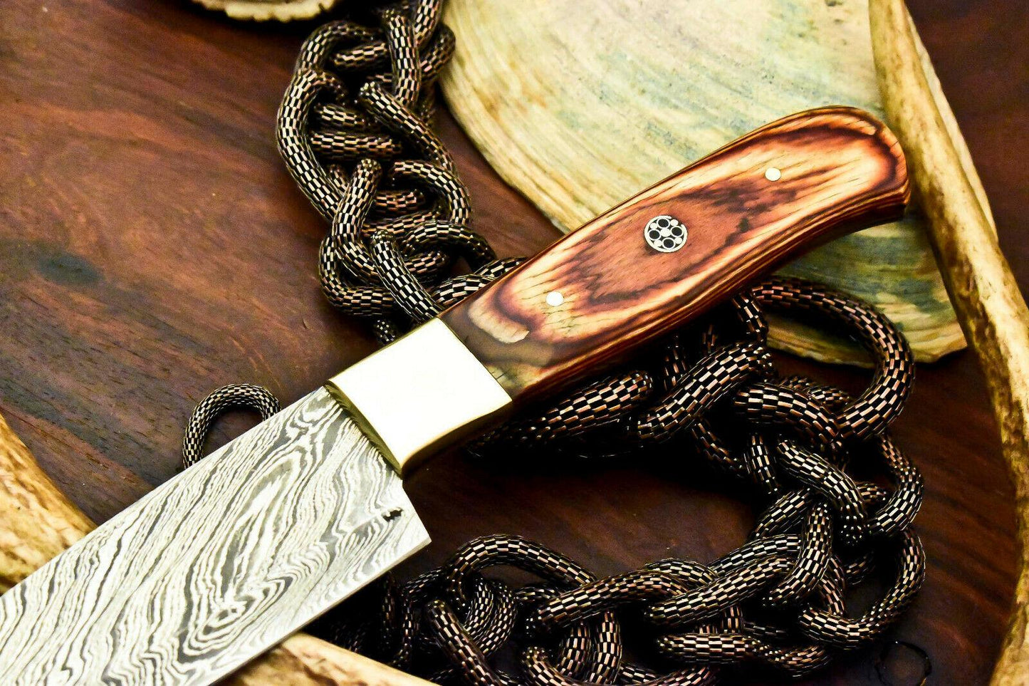 Handmade Damascus Steel Chef Kitchen Full Tang Knife | Hardwood Handle