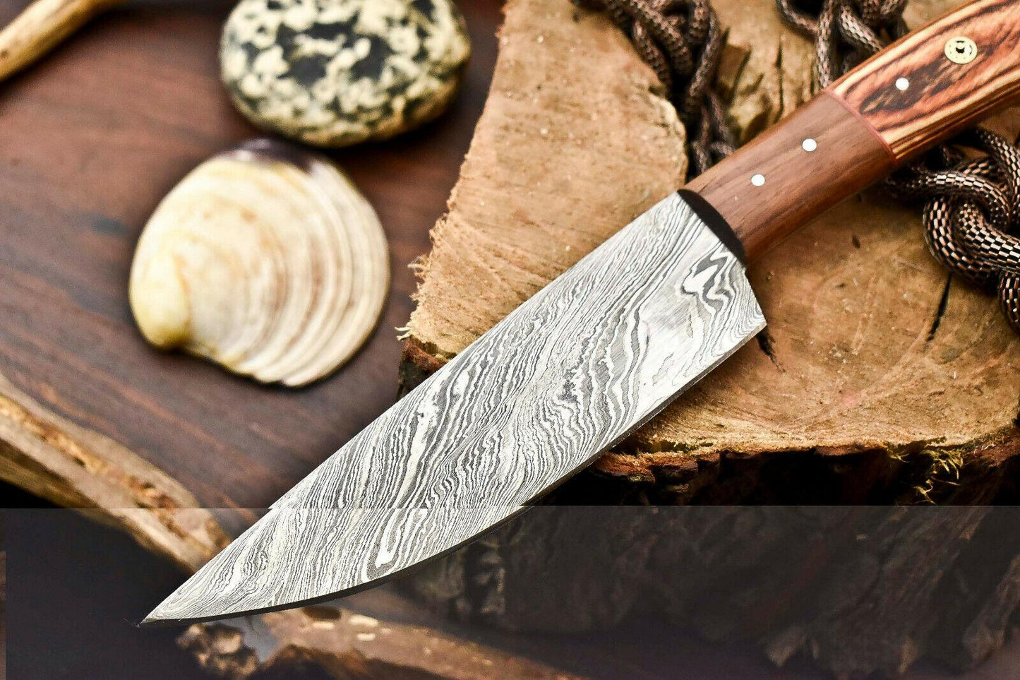 Premium Handmade Damascus Steel Chef Knife | Full Tang Kitchen Knife with Hard Wood Handle