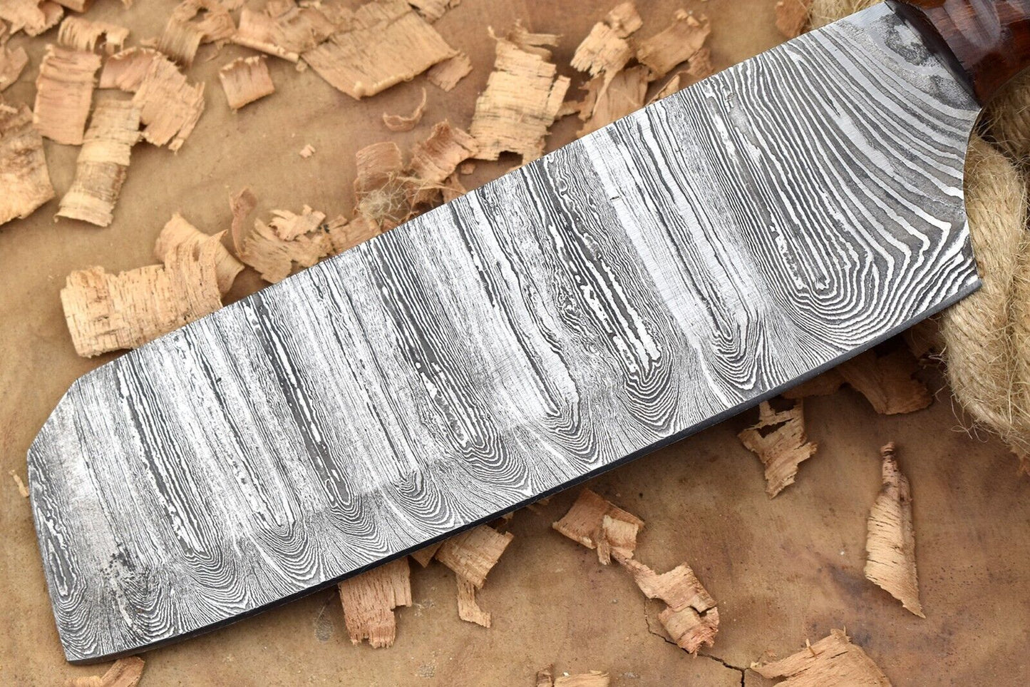 Custom Handmade Forged Damascus Steel 11" Kitchen Chef Knife with Rose Wood Handle