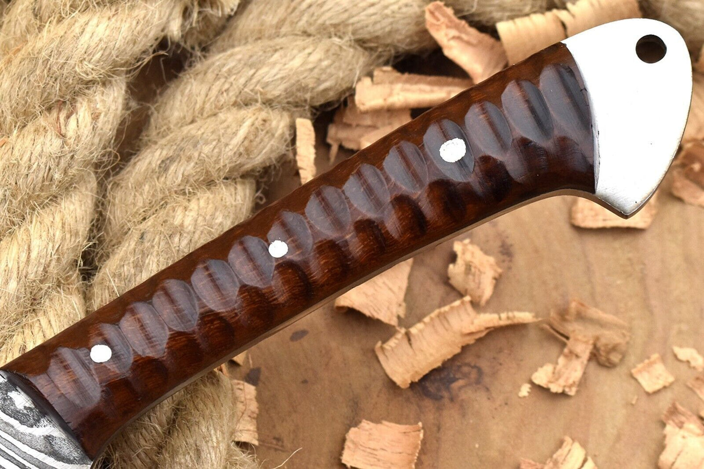 Custom Handmade Forged Damascus Steel 11" Kitchen Chef Knife with Rose Wood Handle
