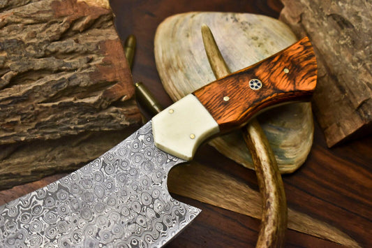 Custom Handmade Damascus Steel Chef Chopper Knife – 384 Layers Full Tang Blade