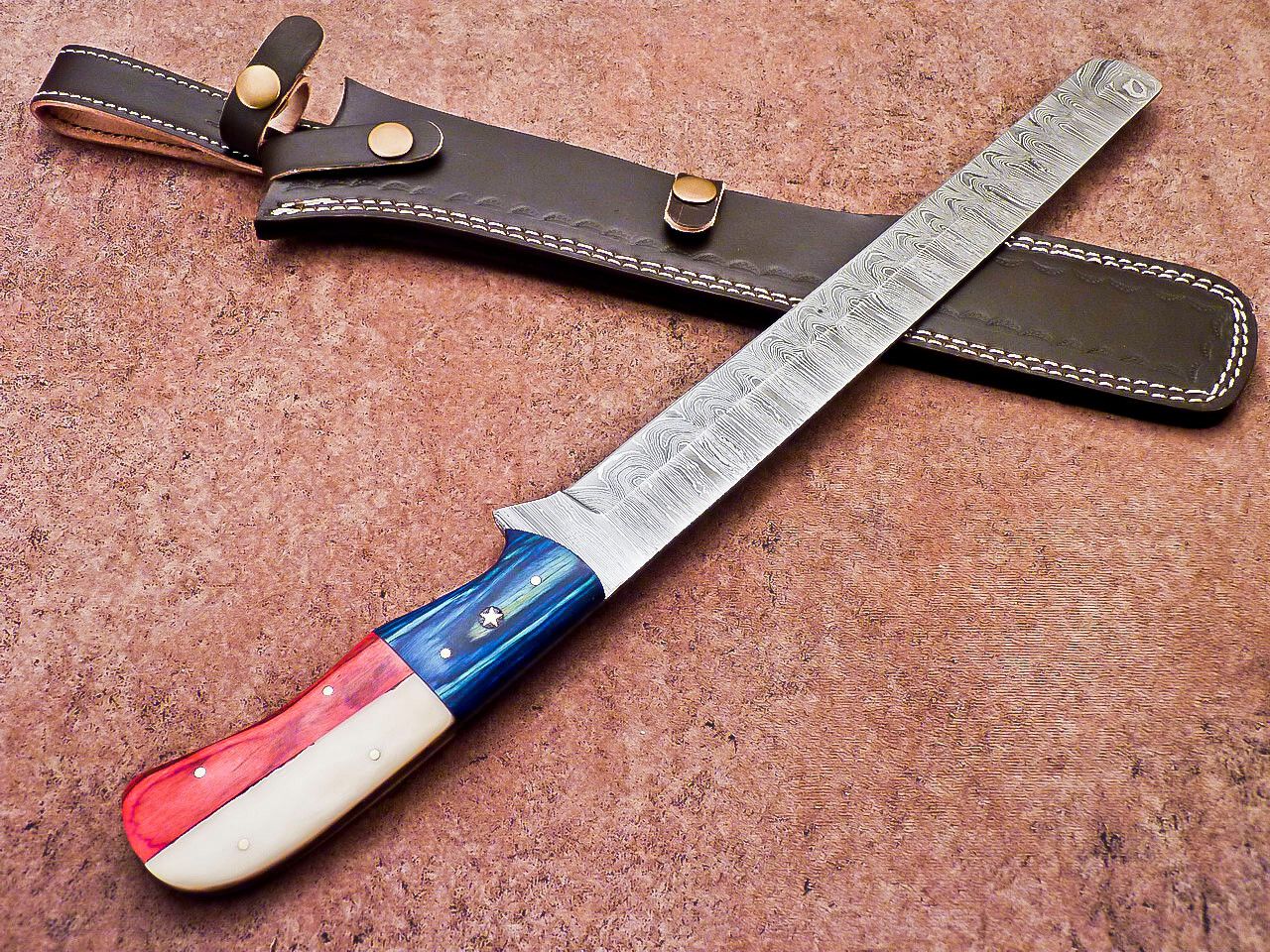 17" Professional Handmade Damascus Steel Bread & Chef Knife – Hardwood Handle