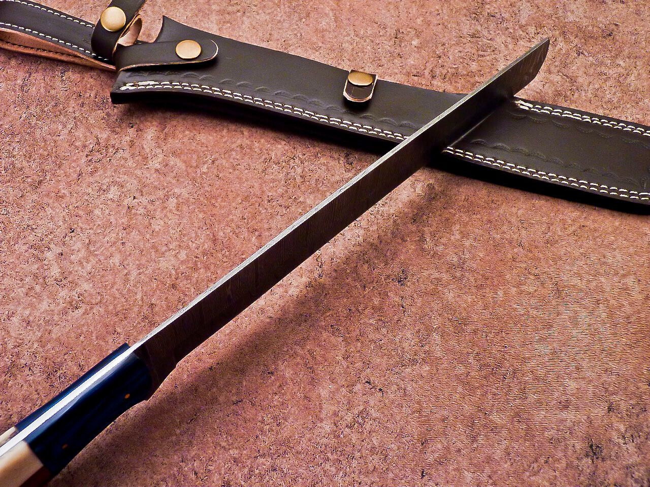 17" Professional Handmade Damascus Steel Bread & Chef Knife – Hardwood Handle