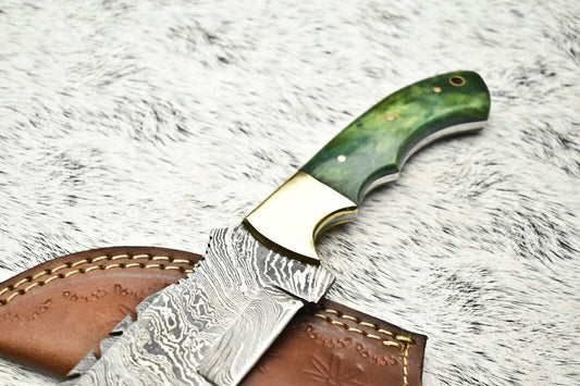 Exclusive Handmade Damascus Steel Tracker Knife | Full Tang Camping & Hunting Blade