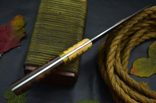 Custom Hammered Damascus Steel Chef Knife Handmade With Walnut Handle