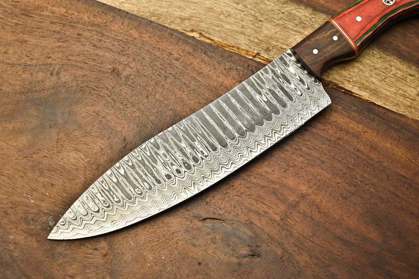 Custom Handmade Damascus Steel Chef Knife – Full Tang Chopper with 384 Layers Blade