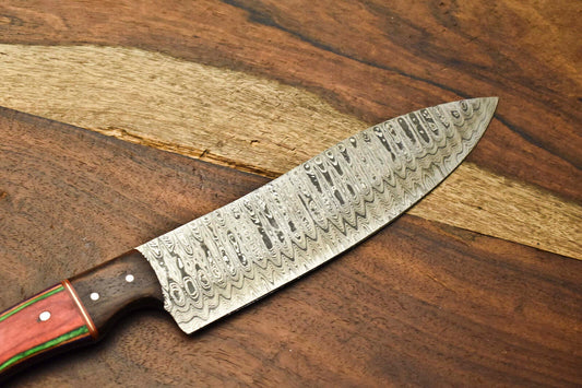Custom Handmade Damascus Steel Chef Knife – Full Tang Chopper with 384 Layers Blade