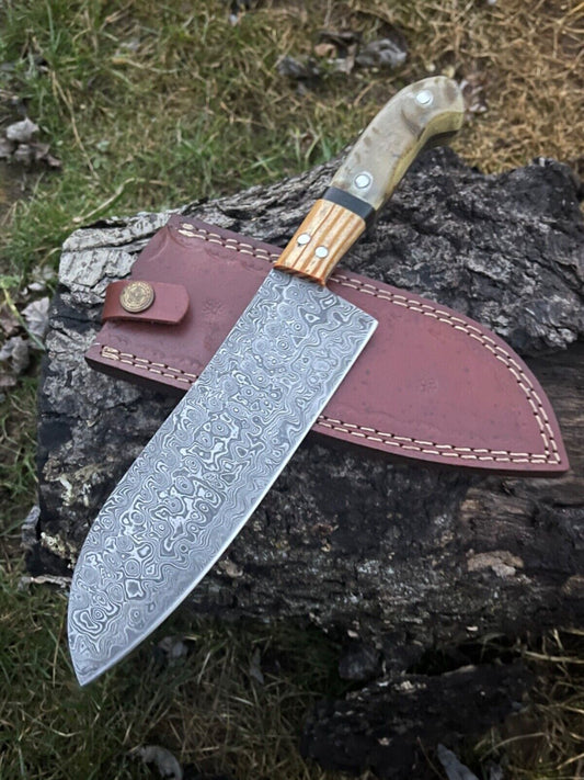 12" Damascus Chef Knife Handmade Chef Knife Kitchen Knife