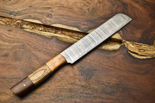 12" Handmade Damascus Steel Kitchen Chef Knife – Full Tang Razor Sharp Blade