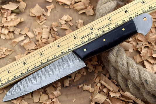 Handmade Forged Damascus Steel Kitchen Chef Knife with Black Dollar Thappa Handle