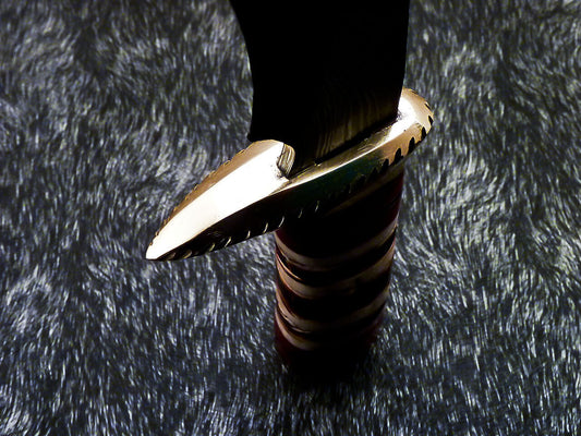 15" Hand Forged Damascus Hunting Bowie Knife | Full Tang