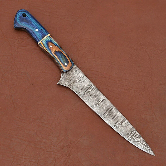 Artisan Handmade Damascus Steel Fillet Knife – Durable Pakka Wood Handle