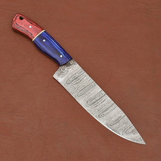 Luxury Handmade Damascus Steel Chef Fillet Knife with Ergonomic Pakka Wood Handle