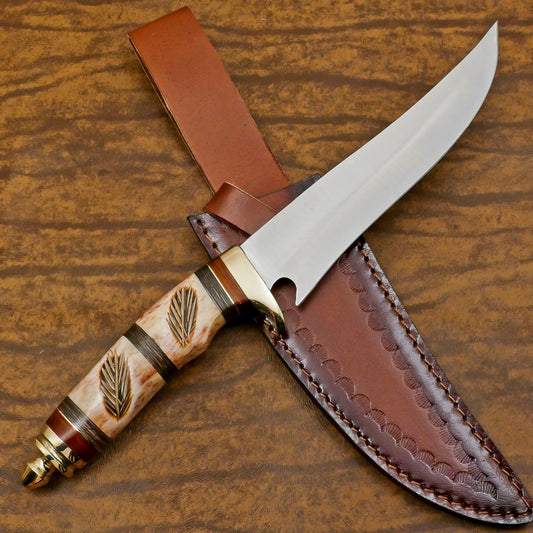 Exclusive Custom Handmade D2 Steel Bowie Knife – 12-Inch Hunting & Camping Blade