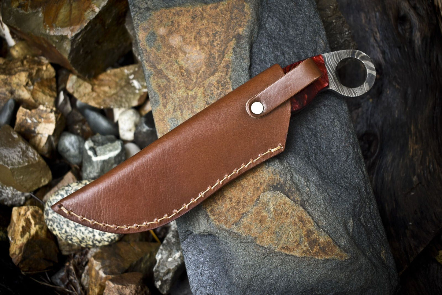 Custom Handmade Damascus Skinner Knife Twist Pattern Micarta Handle Hunting Gift Blade