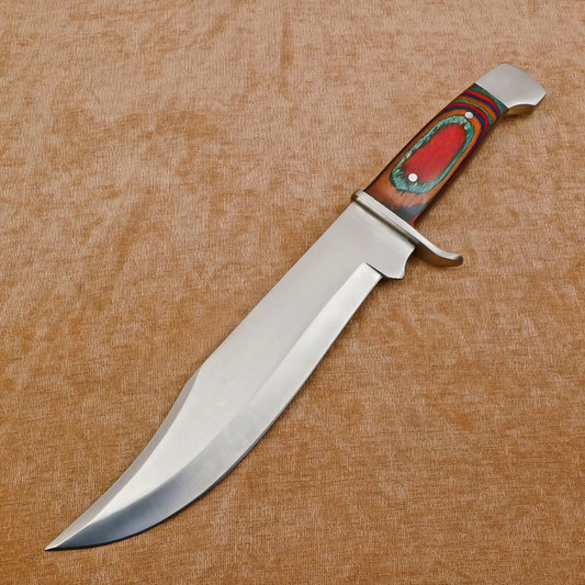 Hand Made D2 Steel Full Tang 14-Inch Bowie Hunting Knife – Steel Guard