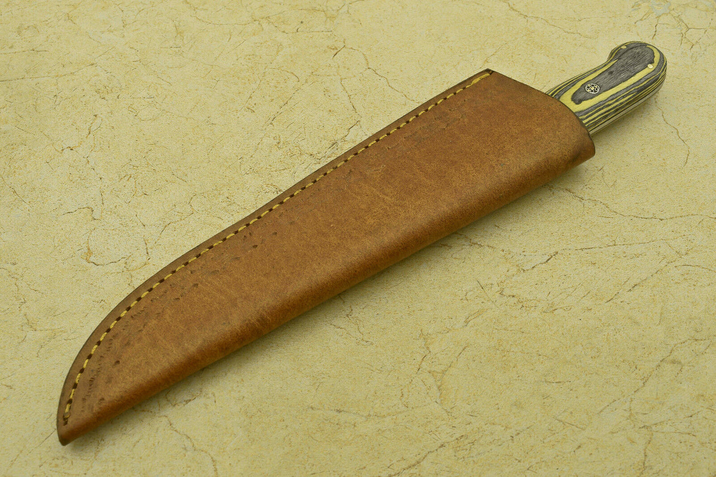 CUSTOM HANDMADE FORGED DAMASCUS STEEL CHEF KITCHEN KNIFE WITH PAKKA WOOD HANDLE