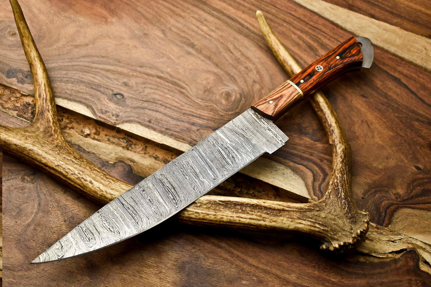12" Artisan Handmade Damascus Steel Chef Knife – Full Tang