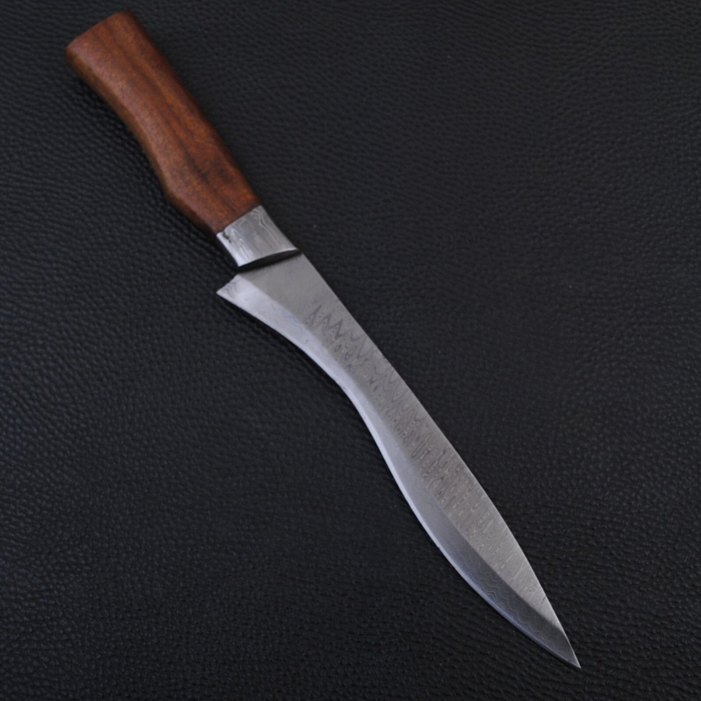 Custom Hand Forged Damascus Steel Hunting Camping Bowie Knife – Rosewood Handle 12.5"