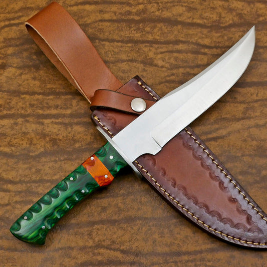 Mastercrafted 11-Inch D2 Steel Full Tang Bowie Hunting Knife with Pakka Wood Grip