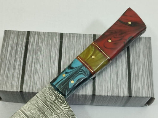 12" Handmade Damascus Blade Full Tang Chef Knife with Resin Handle