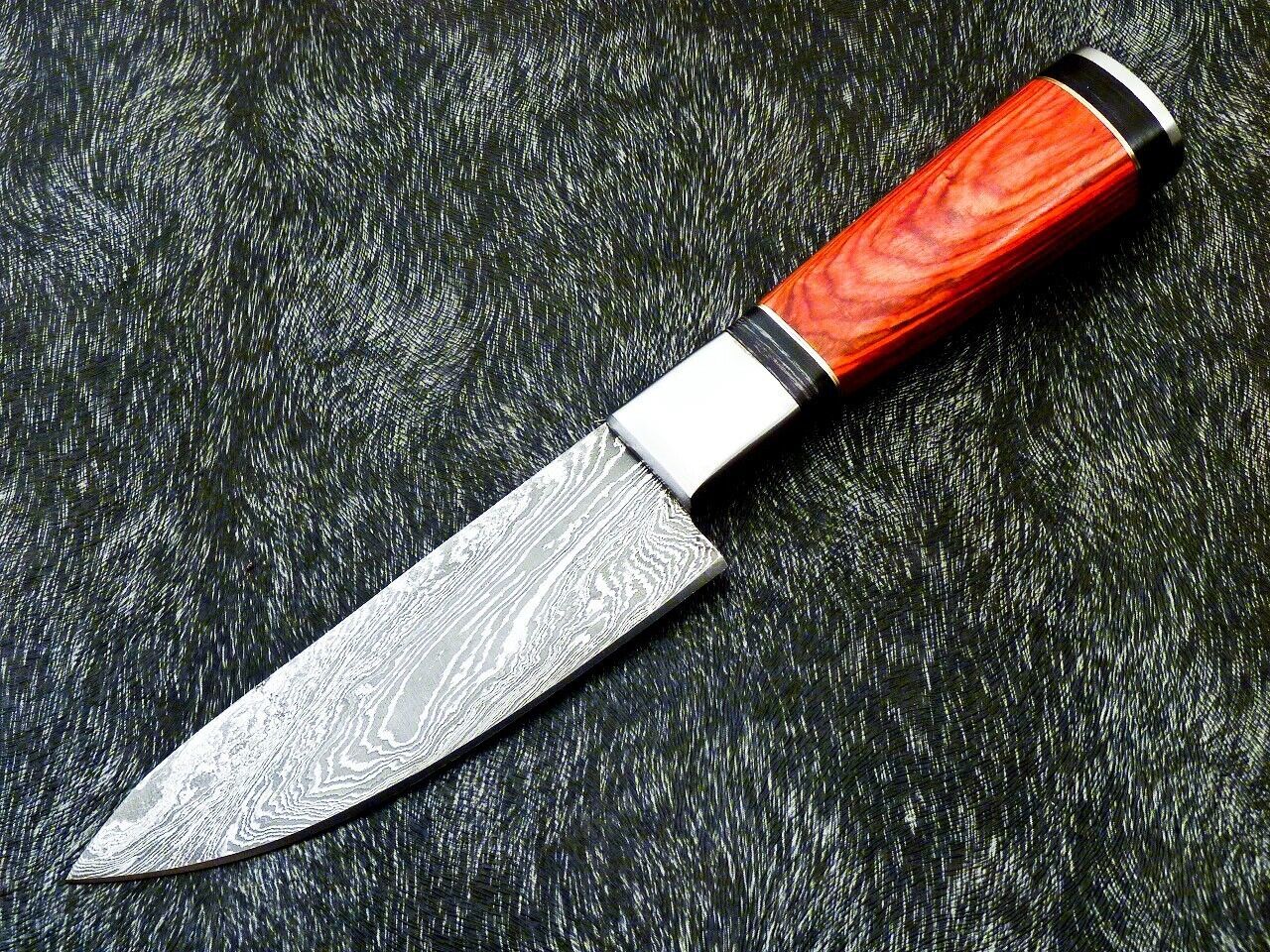 10" Custom Hand Forged Damascus Steel Chef Kitchen Knife with Hardwood Handle