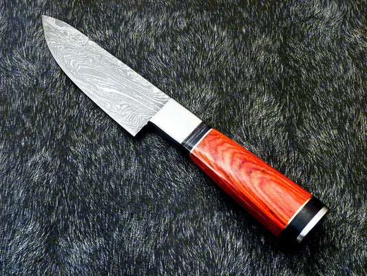 10" Custom Hand Forged Damascus Steel Chef Kitchen Knife with Hardwood Handle
