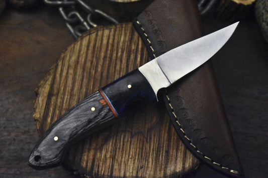 Custom Skinner Knife – AUS-8 Steel Blade with Hard Wood Handle