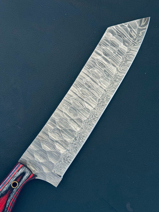 13" Fire Storm Damascus Steel Chef Knife for Kitchen