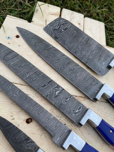 Handmade Damascus Steel Chef Knife Kitchen Set – American Flag, 5-Piece Set