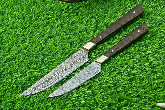 2 PCS Hand Forged Damascus Steel Fillet Knives – Kitchen Chef Knife Set