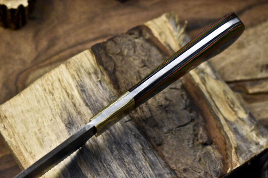 Hand Forged Twist Damascus Chef Knife with Hard Wood Handle & Brass Bolster